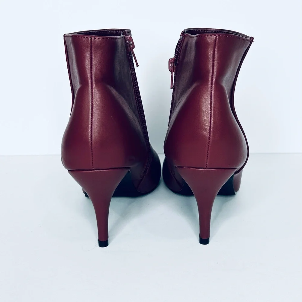 Perphy Women's Pointed Toe Side Zipper Stiletto Heel Ankle Booties